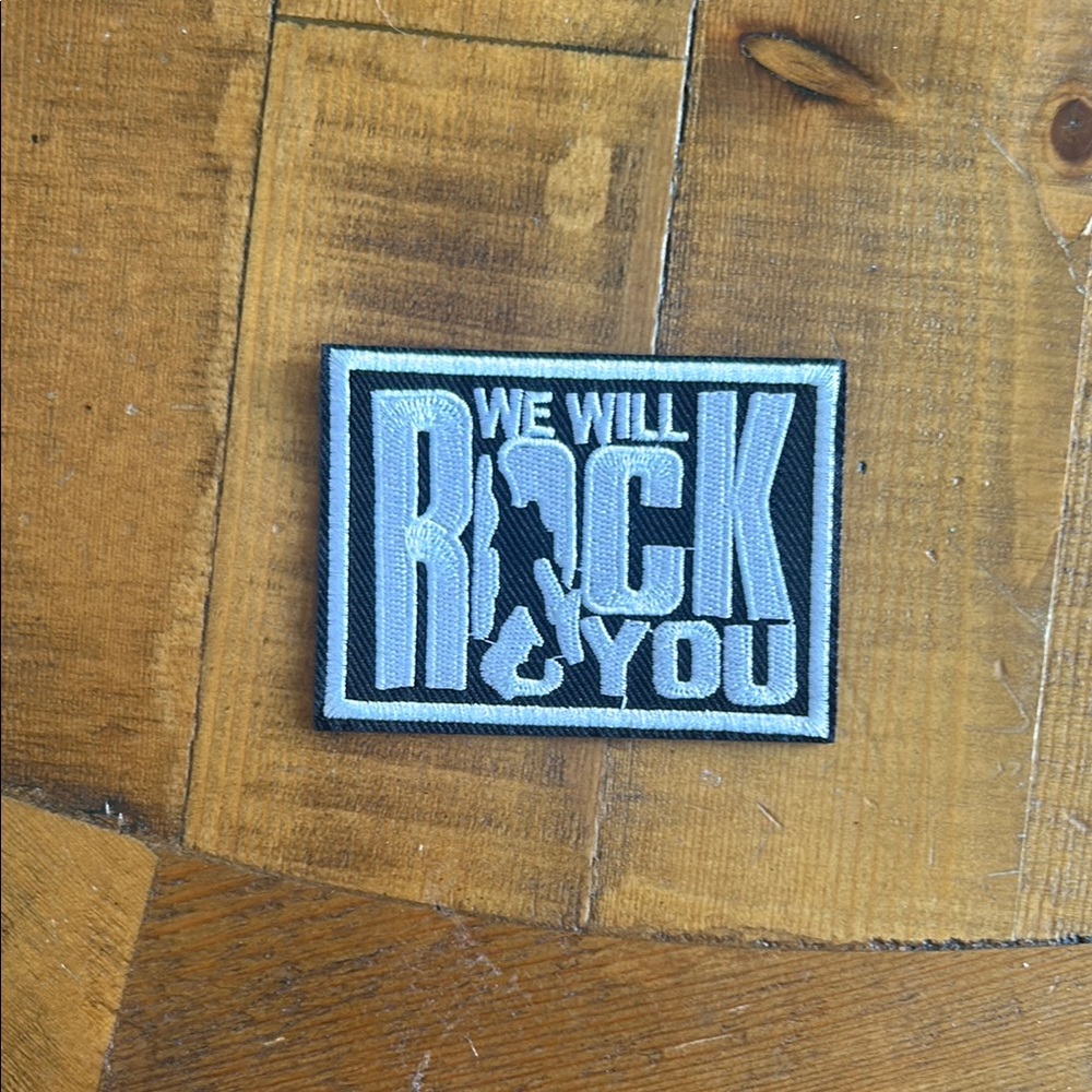 We Will Rock You Wall Decor Patch - Black and White